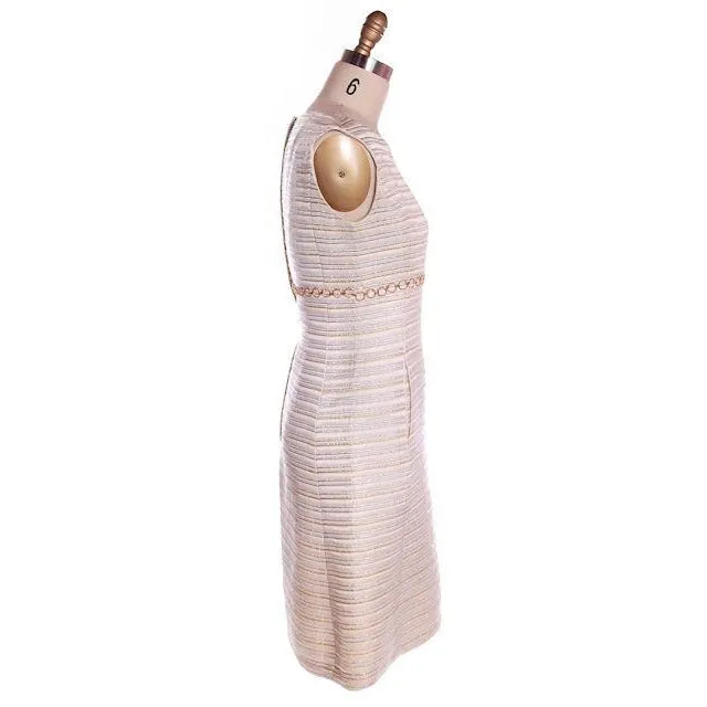 Vintage Suit/Dress &  Coat Gold/ SIlver Metallic Striped  1960s Size 8