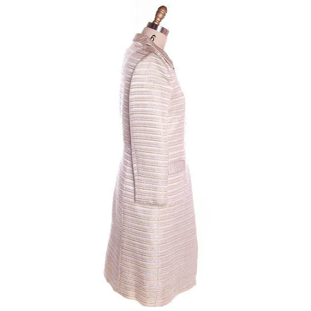Vintage Suit/Dress &  Coat Gold/ SIlver Metallic Striped  1960s Size 8