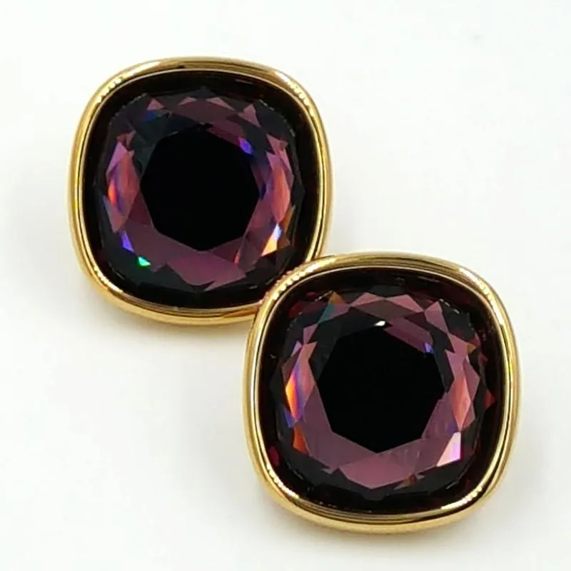 Vintage Swarovski Earrings with 3/4 Inch Faceted Crystals and Lots of Sparkle