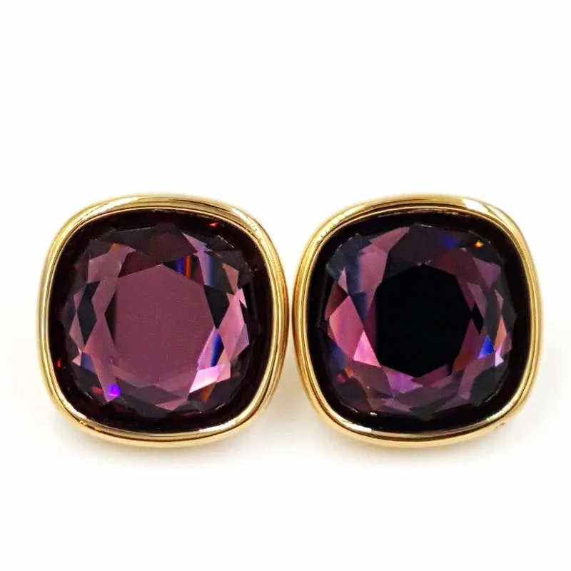Vintage Swarovski Earrings with 3/4 Inch Faceted Crystals and Lots of Sparkle