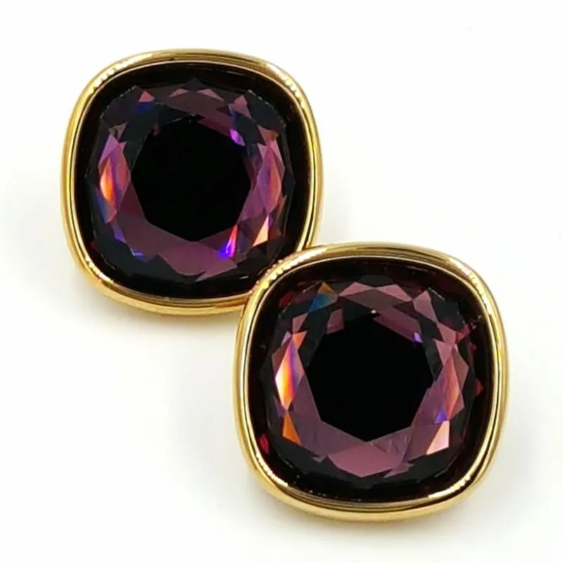 Vintage Swarovski Earrings with 3/4 Inch Faceted Crystals and Lots of Sparkle