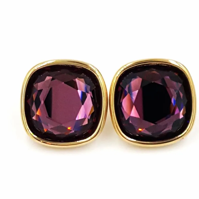 Vintage Swarovski Earrings with 3/4 Inch Faceted Crystals and Lots of Sparkle