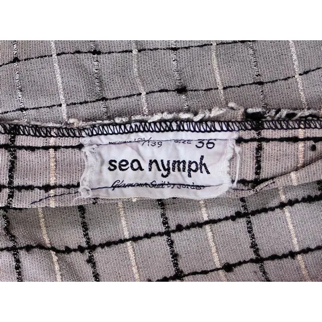Vintage Swim Suit 1 PC Ladies Black Windowpane Bubble Bottom Sea Nymph 1940s 36