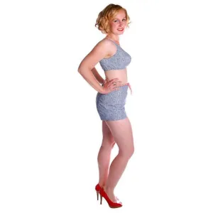 Vintage Swimsuit  Blue/White/Red  Print 2Piece 1960s Size 34B Pan Am