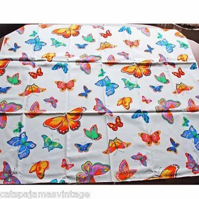 Vintage Textile Yardage Fabric Cranston Print Works Butterflies 44"W x 68"L