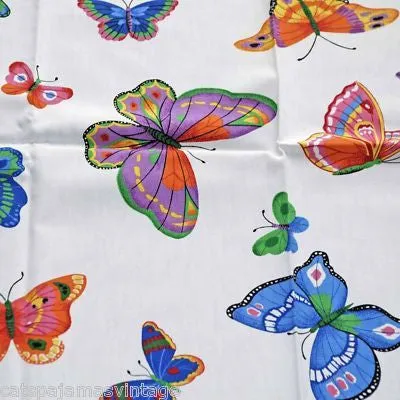 Vintage Textile Yardage Fabric Cranston Print Works Butterflies 44"W x 68"L