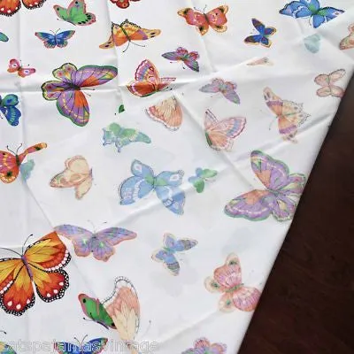 Vintage Textile Yardage Fabric Cranston Print Works Butterflies 44"W x 68"L