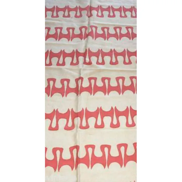 Vintage Textile Yardage Fabric "Penthouse" Lehman-Connor Hand Print 1970S
