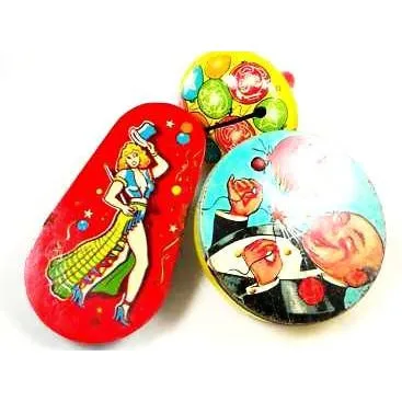 Vintage Tin Noisemakers 1940S Set Of 3 Pinup Woman