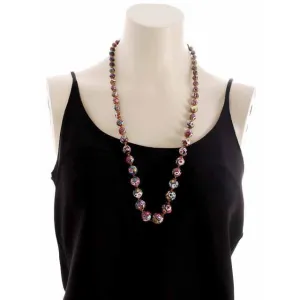 Vintage Venetian Millefiori Beads Necklace & Earrings 1930s 28" Knotted Colorful