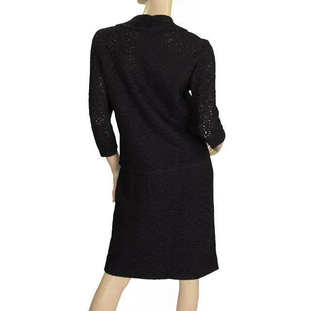 Vintage Vienna Model Wool  Soutache Suit Black 1950S 32-28-36