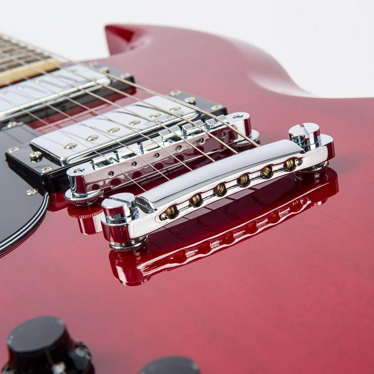 Vintage VS6 ReIssued Electric Guitar ~ Left Hand Cherry Red