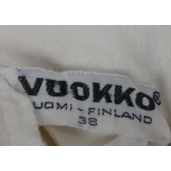 Vintage Vuokko Nurmesniemi Pyörre A-Line B & W Gown Cotton 1970s Bust 38