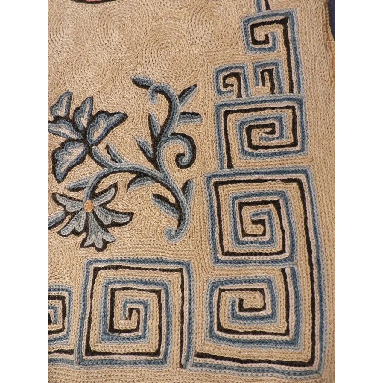 Vintage Wool Rug  24 X 36  Suffering Moses Srinagar Kashmir 1959
