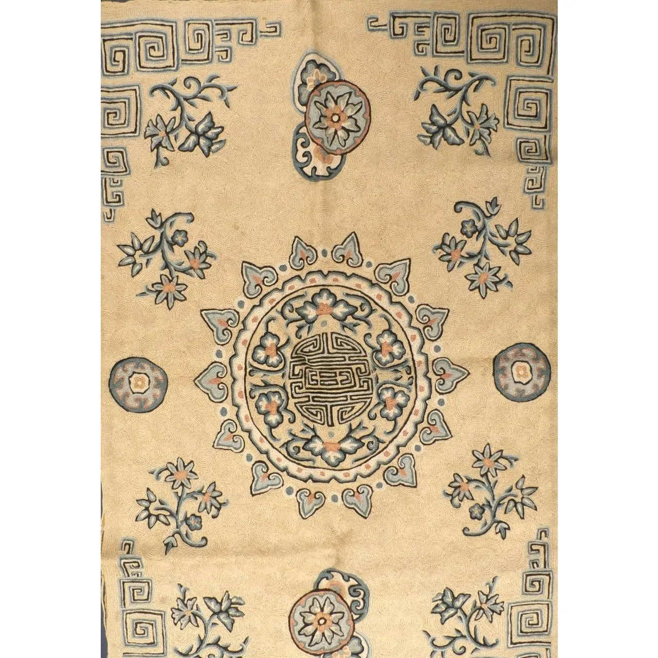 Vintage Wool Rug  24 X 36  Suffering Moses Srinagar Kashmir 1959