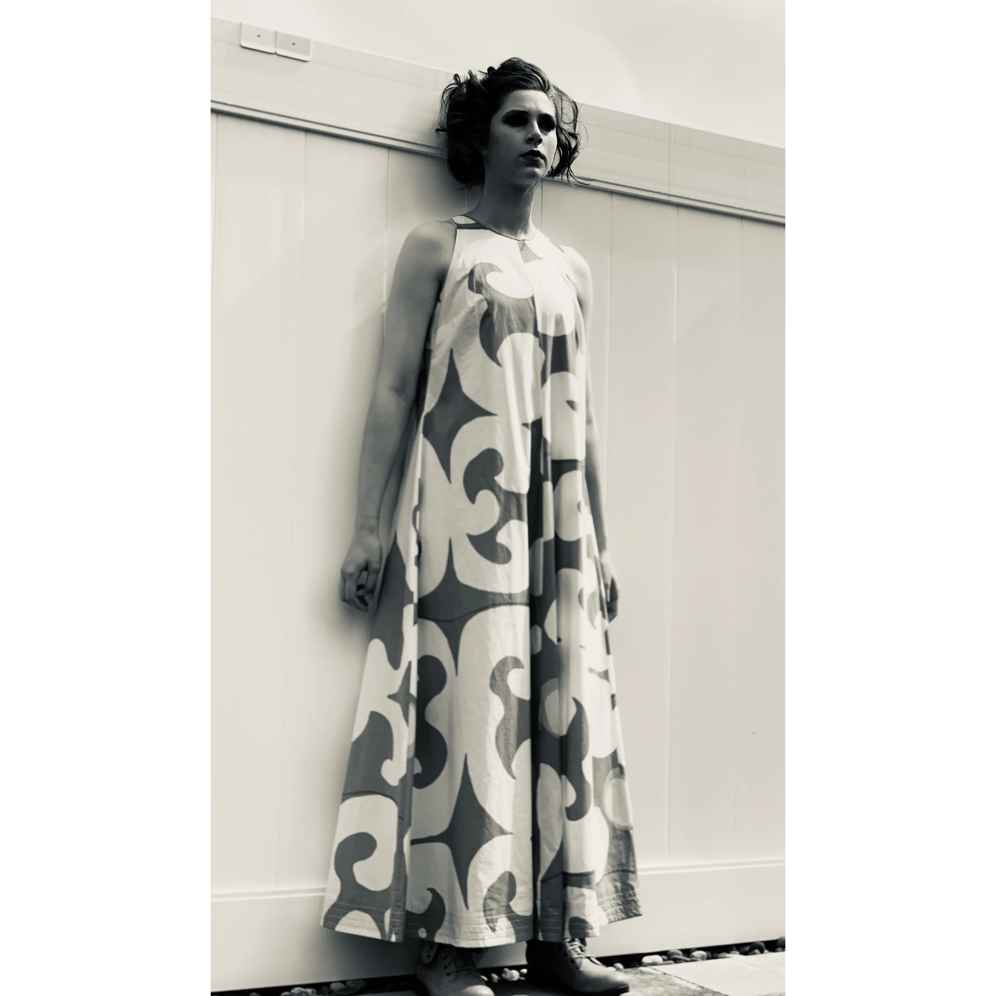 VTG 1966 RARE Marimekko Maxi Gown Turquoise Blue, White, Yellow ”Keidas” by Annika Rimala Small