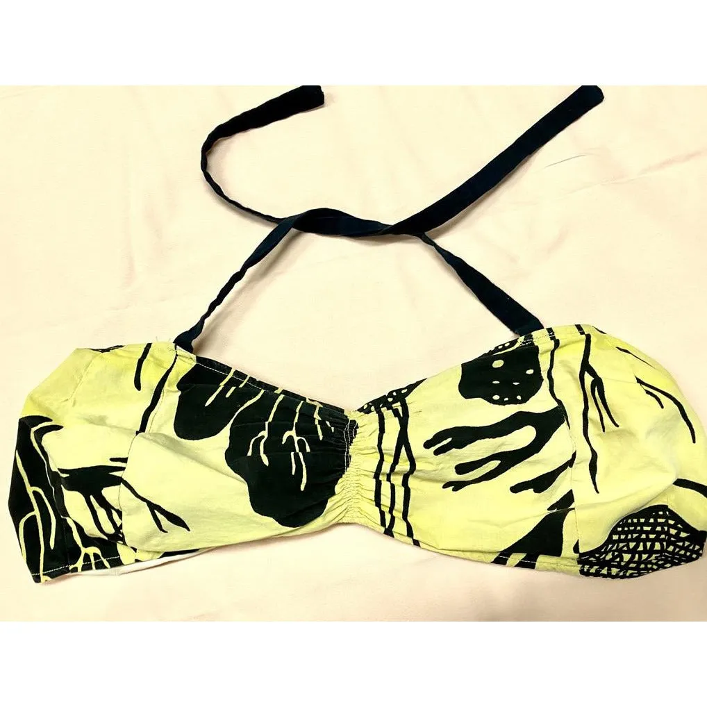 VTG Louella Ballerino 1940s Swimsuit 2 PC RARE Bates Fabric Undersea Yellow