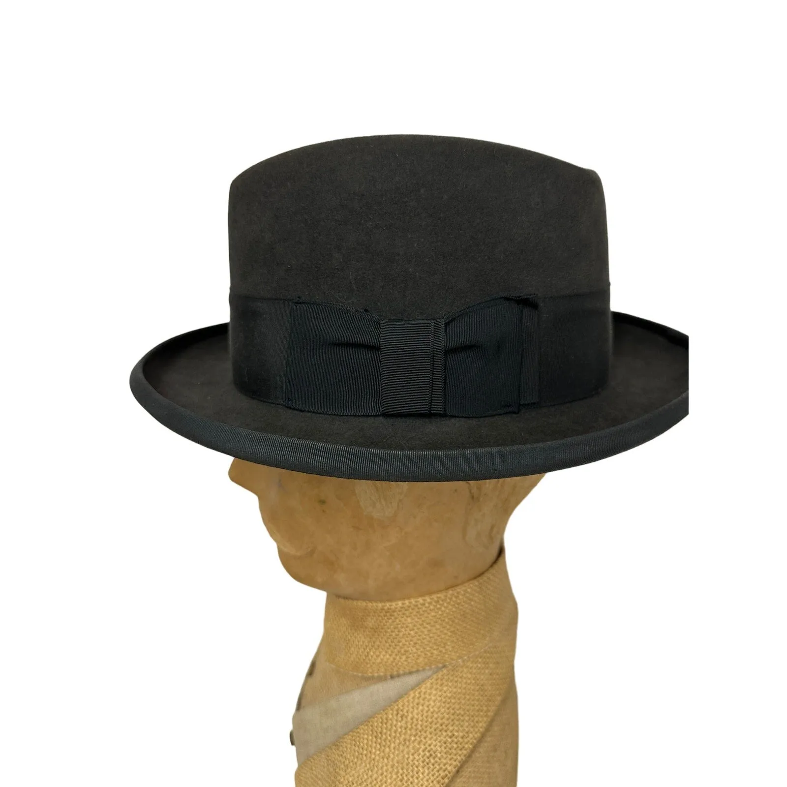 Vtg  Stetson Twenty Homburg  sz 7 1/8 Long Oval Gray   Hat Box 19560s