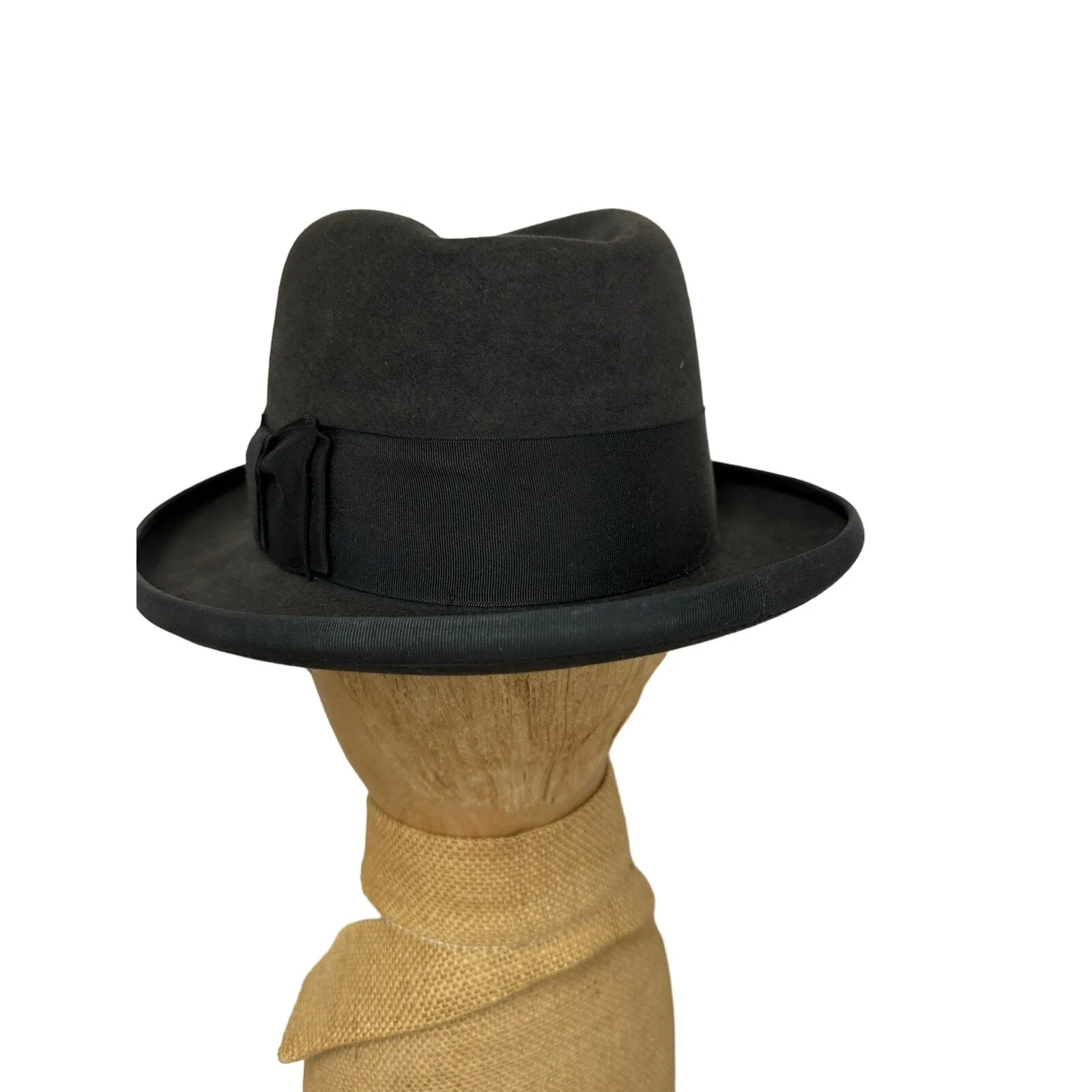 Vtg  Stetson Twenty Homburg  sz 7 1/8 Long Oval Gray   Hat Box 19560s