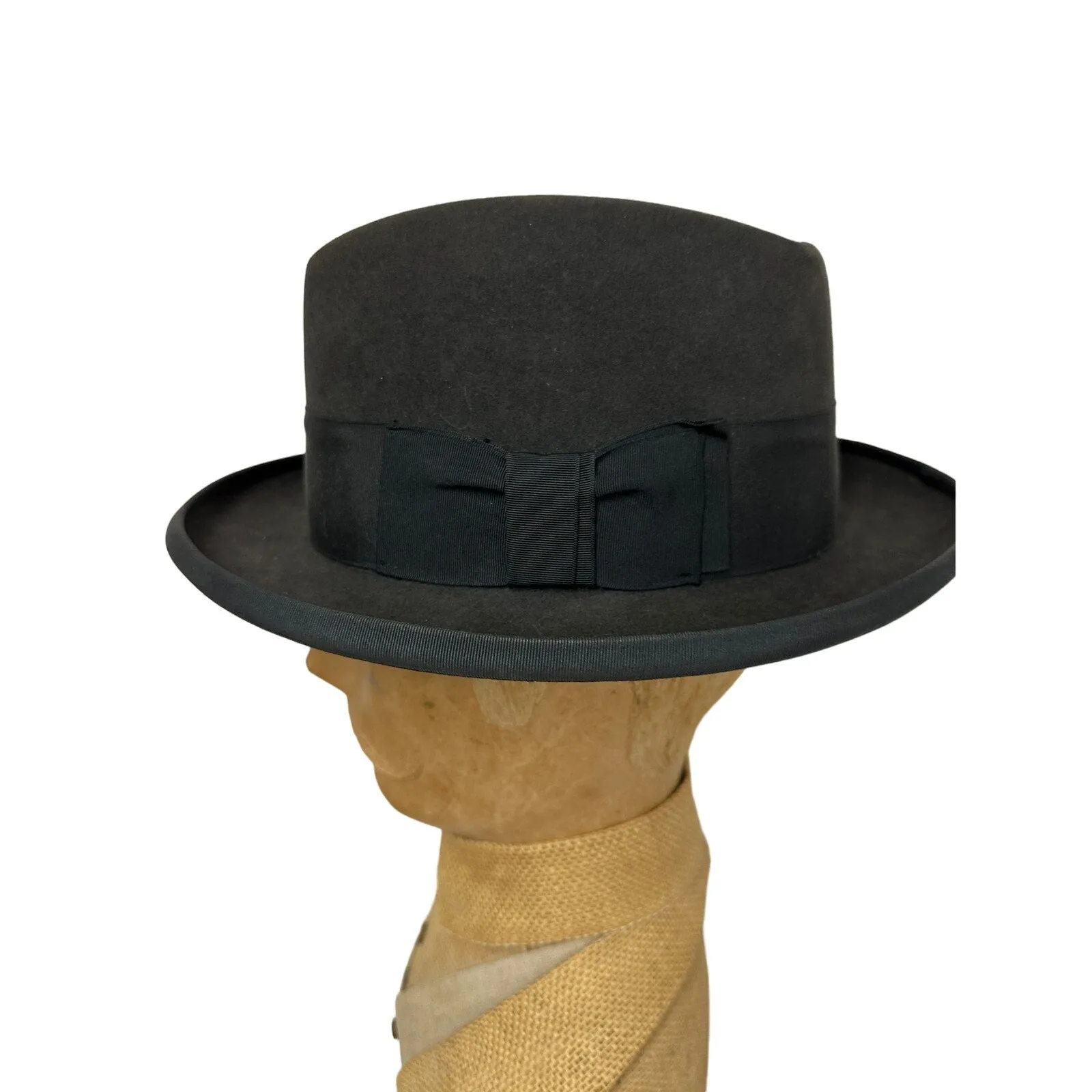 Vtg  Stetson Twenty Homburg  sz 7 1/8 Long Oval Gray   Hat Box 19560s