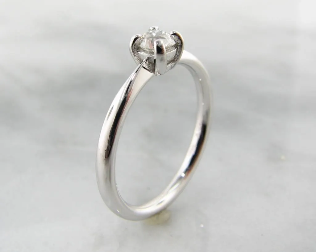 White Gold Diamond Solitaire Engagement Ring, Wexford Standard Slimline