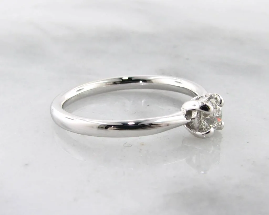 White Gold Diamond Solitaire Engagement Ring, Wexford Standard Slimline