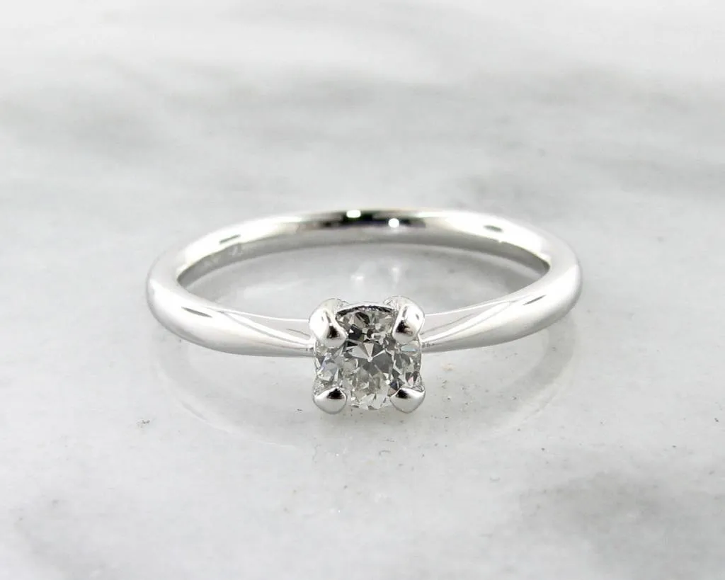 White Gold Diamond Solitaire Engagement Ring, Wexford Standard Slimline