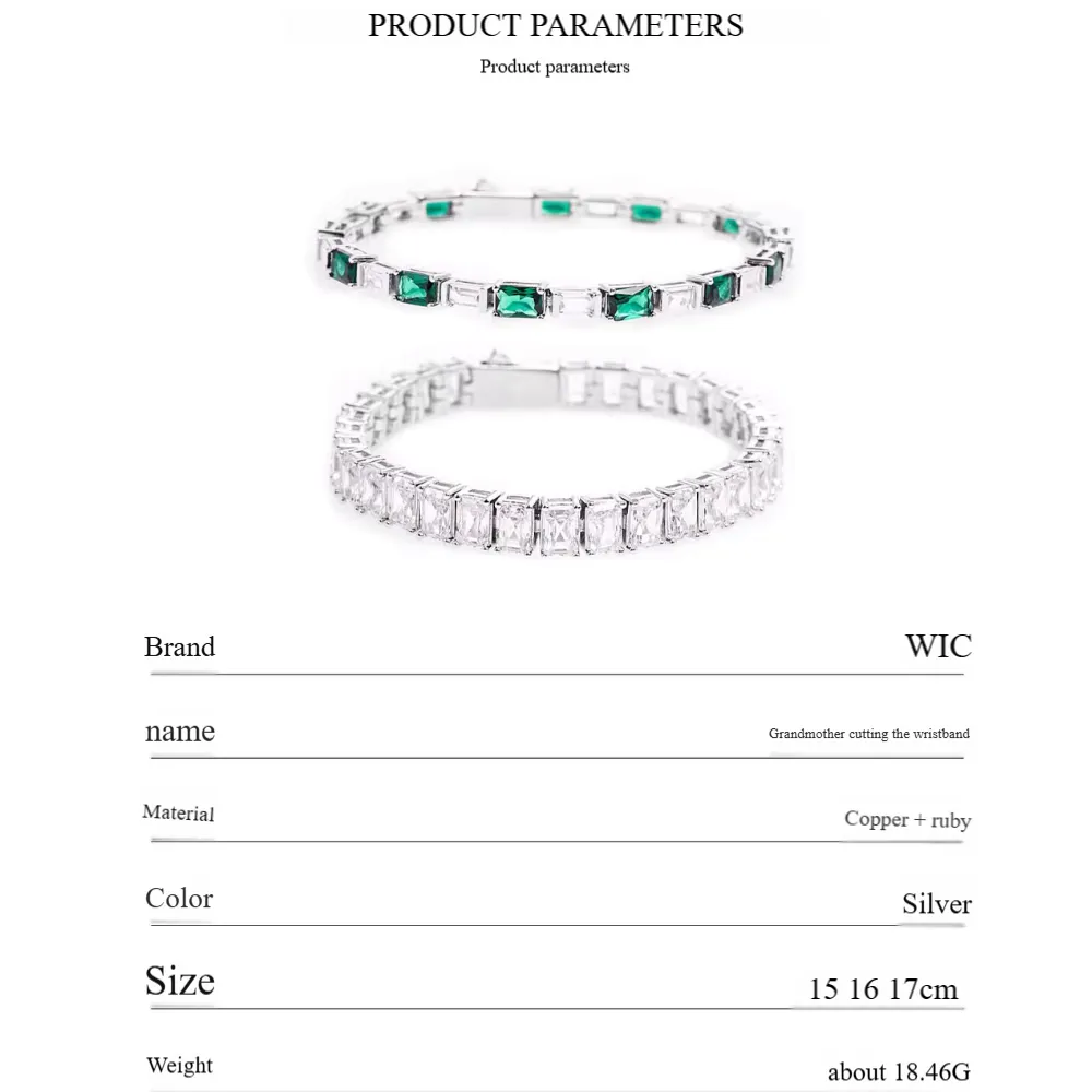 WIC | Emerald T Square Diamond Bracelet