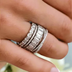 Women's 4PC Stackable Wedding Band Set