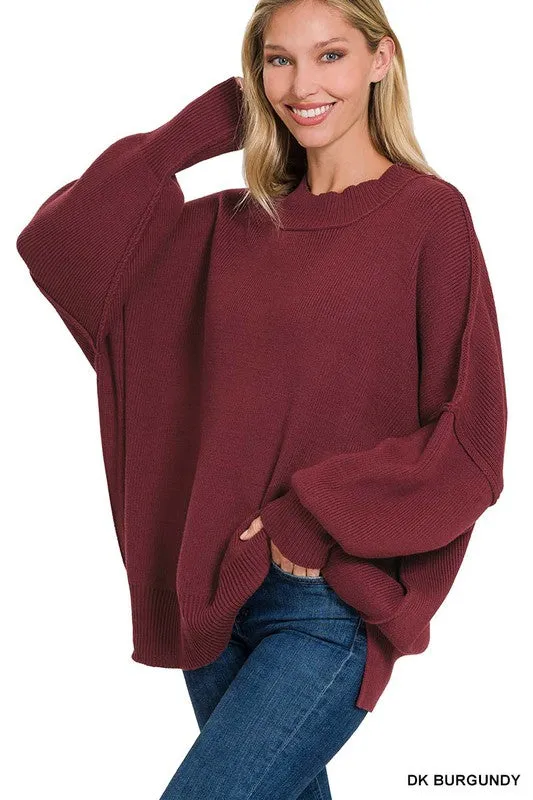 ZENANA Side Slit Oversized Sweater